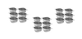 CONJ 18 CUBAS Gastronômicas Em INOX GN 1/6x65 mm 900 ml Sem TAMPA ZAHAV CONJ 18 CUBAS Gastronômicas Em INOX GN 1/6x65 mm 900 ml Sem TAMPA ZAHAV