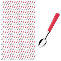 Conj 180 Colher de Chá Linha Luna Vermelho Aço Inox Buffet