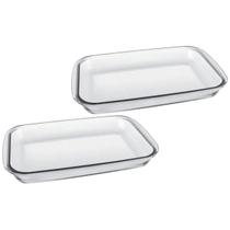 Conj. 2 Assadeiras Retangular De Vidro Casa Vitaud 2,2L