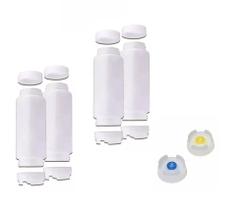 CONJ 2 Bisnagas 710 ml (24 Oz) Bico NSF Com Válvula AZUL ESCURO Para Consistência GROSSA + 2 Bisnagas 710 ml (24 Oz) Bico NSF Com Válvula AMARELA Para CONJ 2 Bisnagas 710 ml (24 Oz) Bico NSF Com Válvula AZUL ESCURO Para Consistência GROSSA + 2 Bisnagas 710 ml (24 Oz) Bico NSF Com Válvula AMARELA Para