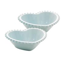 Conj 2 Bowls Petisqueiras Coração Beads Azul - Bon Gourmet