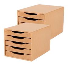 CONJ. 2 Caixa Arquivo Gaveteiro Em MDF Com 5 Gavetas Cor Natural Referência 3317 SOUZA
