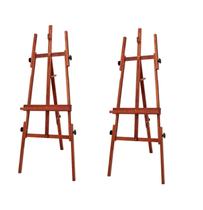 CONJ 2 Cavalete de Pintura 4116 Compacto Dobrável Madeira Pinus Cor Mogno SOUZA