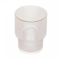 Conj. 2 Copos Baixos de Cristal c/ Fio de Ouro Lines 220ml - Wolff