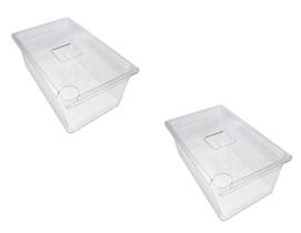 CONJ 2 CUBAS Em Policarbonato 1/1X200 mm 24 Litros Com TAMPA Com Abertura Para SOUS VIDE Anova, Joule, Biolomix Entre Outros CAMBRO
