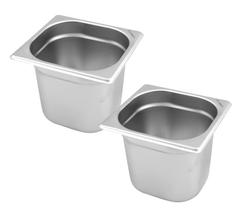 CONJ 2 CUBAS Gastronômicas Em INOX GN 1/6x150 mm 2,2 Litros Sem TAMPA ZAHAV