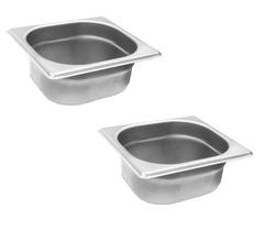 CONJ 2 CUBAS Gastronômicas Em INOX GN 1/6x65 mm 1 Litro ZAHAV
