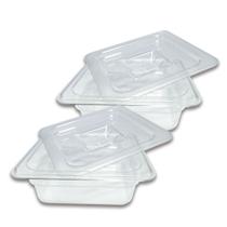 CONJ 2 CUBAS Gastronômicas Em POLICARBONATO GN 1/6X65 mm 1 Litro + 2 TAMPAS Em POLI SEM ABERTURA CAMBRO