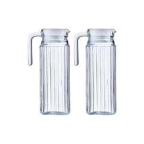 Conj 2 Jarras Suiça Transparente De Vidro Água 1L C/ Tampa Conj 2 Jarras Suiça Transparente De Vidro Água 1L C/ Tampa