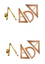 CONJ 2 Kits Geométricos do Professor Mdf Com 2 Compasso Para Quadro Branco, 2 Esquadro 30/60 Graus, 2 Esquadro 45 Graus e 2 Transferidor 180 Graus