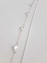 Conj. 2 Pulseira Prata 925 Ponto Luz E Cordão Baiano