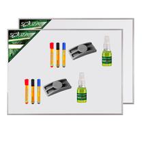 Conj 2 Quadro Branco Standard 90x60 Moldura Alumímio Pop 5603 + 6 Marcadores Para Quadro Branco + 2 Apagadores Qdo Bco + 2 Limpadores Líquido