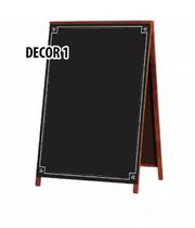 Conj 2 Quadros Negros Cavalete de Calçada Madeira Cor MOGNO 70 X 50 cm Modelo DECOR 1 Referência 2122 - Souza