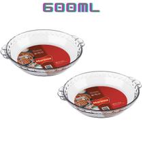 Conj 2 Travessa Filetada Vidro 600ml Forno Freezer Nadir