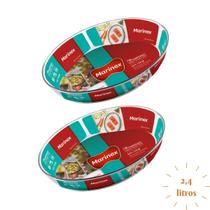 Conj 2 Travessa Oval Vidro 2,4L Nadir Forno Freezer Sempre