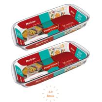 Conj 2 Travessa Retangular Vidro 2,9L Forno Freezer Nadir Conj 2 Travessa Retangular Vidro 2,9L Forno Freezer Nadir