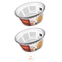 Conj 2 Travessa Soufle Vidro 2,4L Grande Nadir Forno Almoço