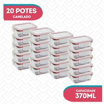 Conj 20 Pote Vidro Hermético Marmita Fit 370ml Microondas - Belo Vidro