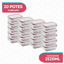 Conj 20 Pote Vidro Hermético Marmita Fitness 1520ml Freezer Conj 20 Pote Vidro Hermético Marmita Fitness 1520ml Freezer