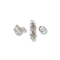 Conj. 20 Terminal Tip 20 Fecho Boia 20 Argola 5 Mm Prata 925