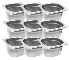 CONJ 25 CUBAS Gastronômicas Em INOX GN 1/6x100 mm 1,5 Litros Sem TAMPA ZAHAV