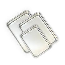 Conj 3 Assadeiras Retangulares em Alumínio Polido Premium 1mm P M e G