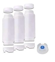 Conj 3 Bisnagas 473 ml (16 Oz) FIFO Bootle Canadá Original Bico NSF Com Válvula Removível AZUL ESCURO Para Molhos e Caldas de Consistência GROSSA Conj 3 Bisnagas 473 ml (16 Oz) FIFO Bootle Canadá Original Bico NSF Com Válvula Removível AZUL ESCURO Para Molhos e Caldas de Consistência GROSSA