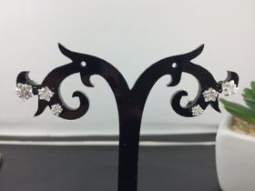 Conj. 3 Brinco Prata Maciça 925 Pedra Zirconia Estrela Conj. 3 Brinco Prata Maciça 925 Pedra Zirconia Estrela