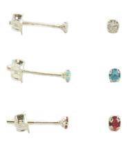 Conj. 3 Brinco Zirconia Redondo Prata Legitima 925