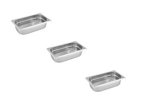 CONJ 3 Cubas Gastronômicas Em Inox GN 1/3x65 mm 2,5 Litros Sem TAMPA ZAHAV