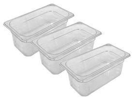 CONJ 3 CUBAS Gastronômicas Em POLICARBONATO GN 1/3X100 mm 3,6 Litros Sem TAMPA CAMBRO