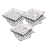 CONJ 3 CUBAS Gastronômicas Em POLICARBONATO GN 1/6X65 mm 900 ml + 3 TAMPAS 1/6 Em POLI Sem ABERTURA CAMBRO CONJ 3 CUBAS Gastronômicas Em POLICARBONATO GN 1/6X65 mm 900 ml + 3 TAMPAS 1/6 Em POLI Sem ABERTURA CAMBRO