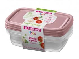 Conj 3 Potes Plastico Sanremo 785ml Ref.: SR165/7C