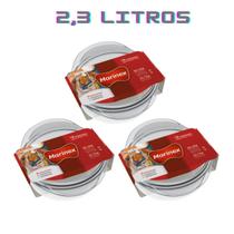 Conj 3 Terrina 2,3L Assadeira Media Redonda Marinex Nadir