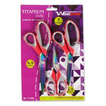 Conj. 3 Tesouras Titanium Softy 11722