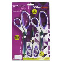 Conj. 3 Tesouras Titanium Softy 11941