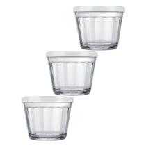 Conj. 3 Tigelas De Vidro Americano 600ml C/Tampa Nadir