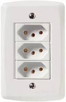 Conj 3 Tomada 10a/250v Lux2 Br Eletro Tramontina 57145076
