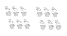 CONJ 30 CUBAS Gastronômicas Em POLICARBONATO GN 1/6X100 mm 1,5 Litros + 30 TAMPAS 1/6 Em POLI Com FLIP, DOBRADIÇA e ABERTURA Para COLHERES CAMBRO CONJ 30 CUBAS Gastronômicas Em POLICARBONATO GN 1/6X100 mm 1,5 Litros + 30 TAMPAS 1/6 Em POLI Com FLIP, DOBRADIÇA e ABERTURA Para COLHERES CAMBRO
