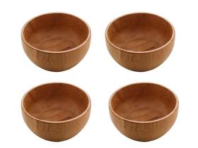 Conj 4 bowl bambu natural molheira servir molhos mesa posta