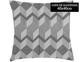 Conj 4 capa almofada cinza e branco zíper invisível 40x40cm - Casa Hera Maria