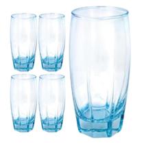 Conj. 4 Copos Luxo 370ml Flórida Vidro Azul Grosso Água Conj. 4 Copos Luxo 370ml Flórida Vidro Azul Grosso Água