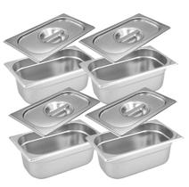 Conj 4 Cuba Gastronômica Inox GN 1/9x65 mm 590 ML COM TAMPA INOX SEM ABERTURA ZAHAV