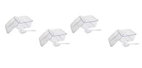 CONJ 4 CUBAS Gastronômicas Acrílicas ECO Expositoras 15,3X15,3 cm PARA SORVETERIA, AÇAITERIA e Afins + 4 TAMPAS Com Abertura + 4 Colheres/Conchas Eco CONJ 4 CUBAS Gastronômicas Acrílicas ECO Expositoras 15,3X15,3 cm PARA SORVETERIA, AÇAITERIA e Afins + 4 TAMPAS Com Abertura + 4 Colheres/Conchas Eco