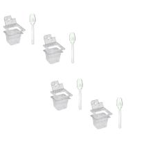 CONJ 4 CUBAS Gastronômicas Em POLICARBONATO GN 1/6X100 mm 1,5 Litros + 4 TAMPAS 1/6 Em POLI Com FLIP, DOBRADIÇA e ABERTURA SB + 4 COLHERES 21 cm SB CONJ 4 CUBAS Gastronômicas Em POLICARBONATO GN 1/6X100 mm 1,5 Litros + 4 TAMPAS 1/6 Em POLI Com FLIP, DOBRADIÇA e ABERTURA SB + 4 COLHERES 21 cm SB