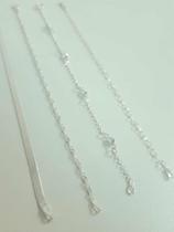 Conj. 4 Pulseira Prata Legítima 925 Laminada Ponto Luz Conj. 4 Pulseira Prata Legítima 925 Laminada Ponto Luz