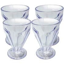 Conj 4 taça de sorvete sundae sobremesa acrílico 250ml