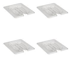 CONJ 4 TAMPAS 1/6 Em POLICARBONATO COM Ranhura e Abertura Para Colher Para Cubas GN 1/6 Em POLI CAMBRO CONJ 4 TAMPAS 1/6 Em POLICARBONATO COM Ranhura e Abertura Para Colher Para Cubas GN 1/6 Em POLI CAMBRO
