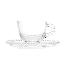 Conj 4 Xicaras de café Cristal com pires Pearl 80 ml - Wolff