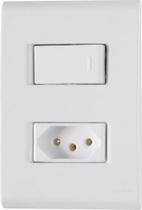 Conj. 4X2 - 1 interruptor simples 10A 250V~ + 1 tomada 2P+T 10A 250V~
